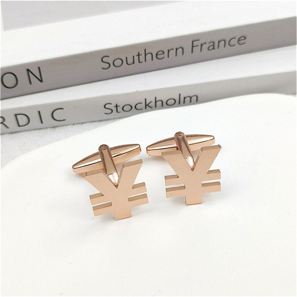 Yen Money Currency Cufflinks - 4 / Rose Gold