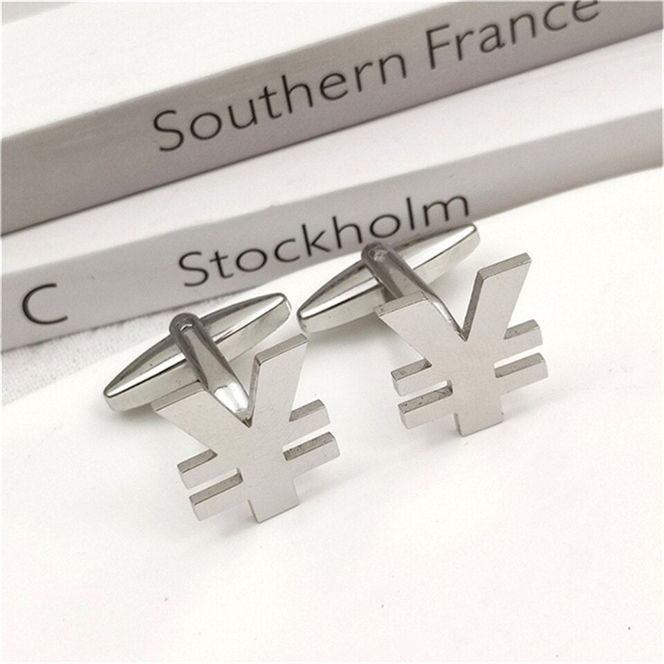 Yen Money Currency Cufflinks - 4 / Silver