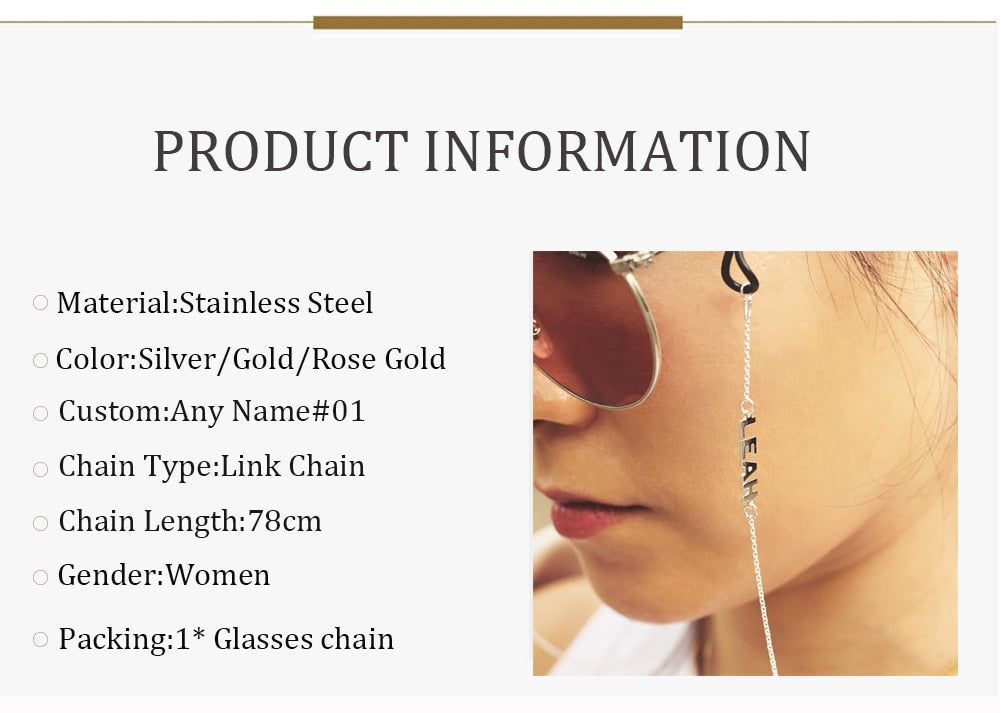 Personalised Glasses Chain with Custom Name