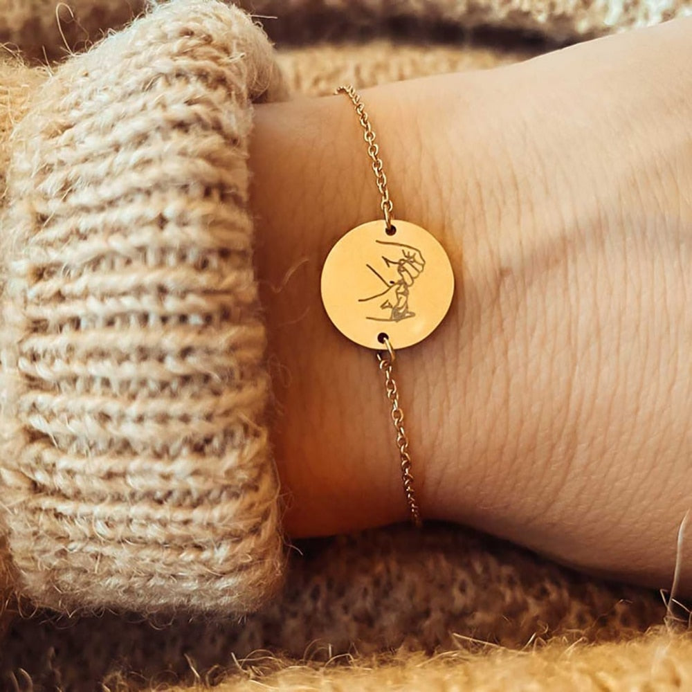 Hand Gestures Engraved Bracelet