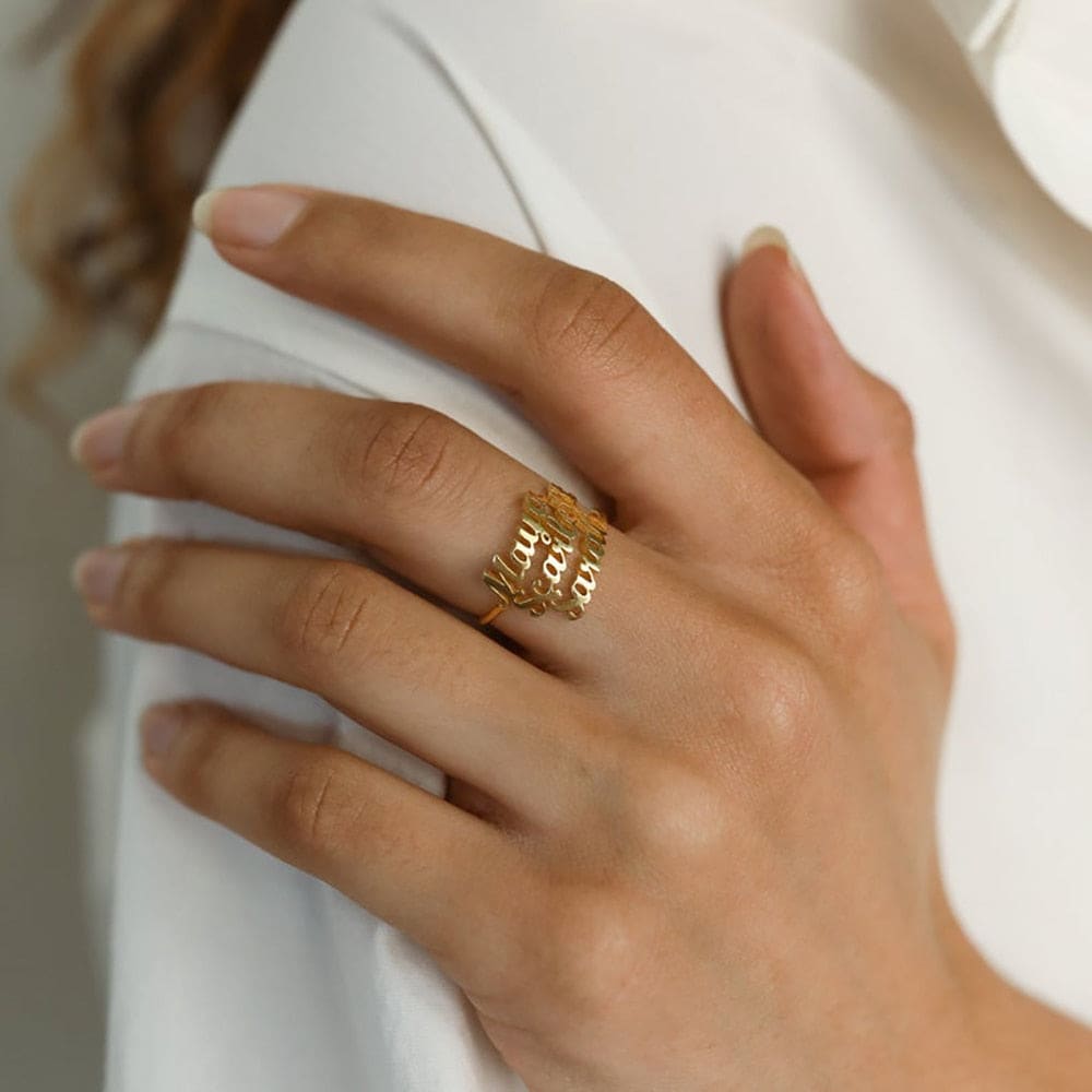 Adjustable Custom Ring with 1-4 Names - Ring