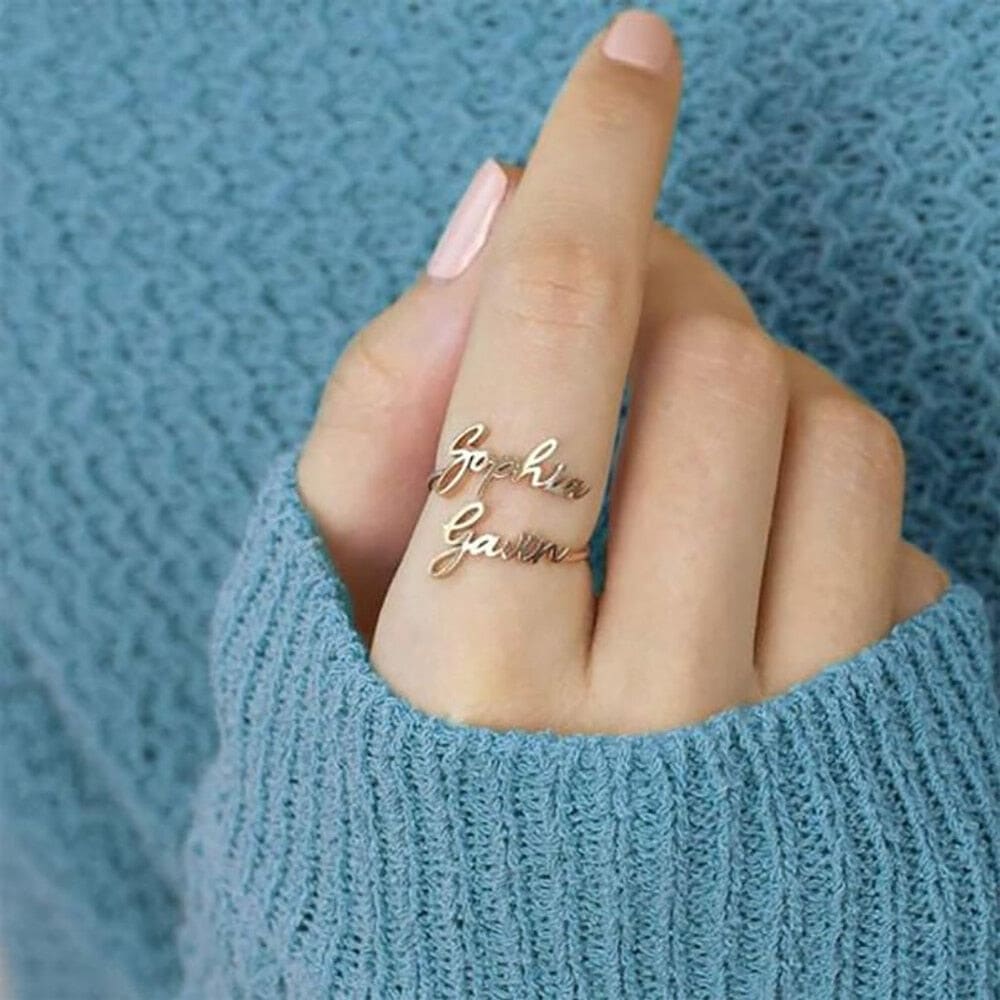 Adjustable Custom Ring with 1-4 Names - Ring