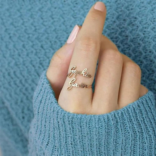 Adjustable Custom Ring with 1-4 Names - Ring