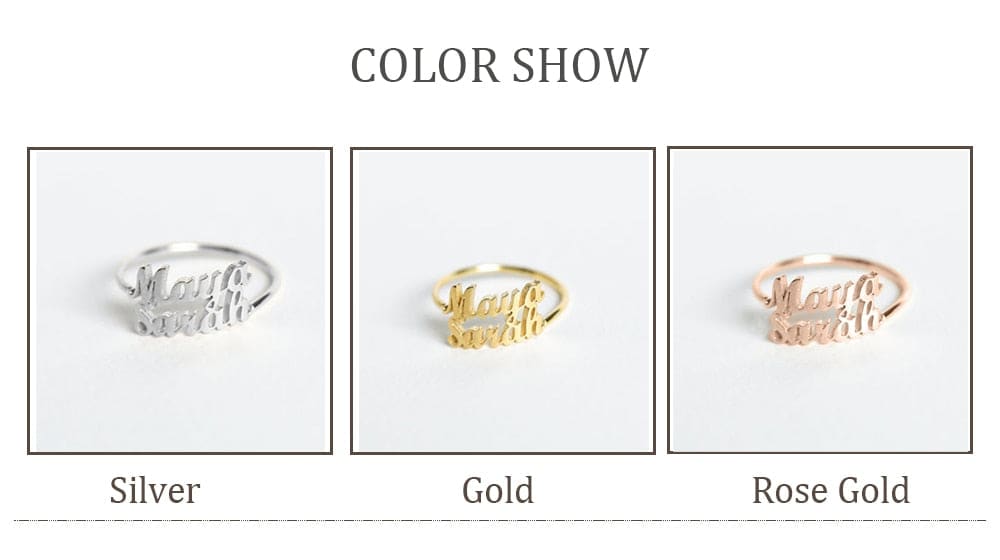Adjustable Custom Ring with 1-4 Names - Ring
