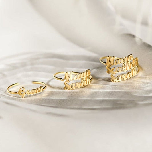 Adjustable Custom Ring with 1-4 Names - Ring