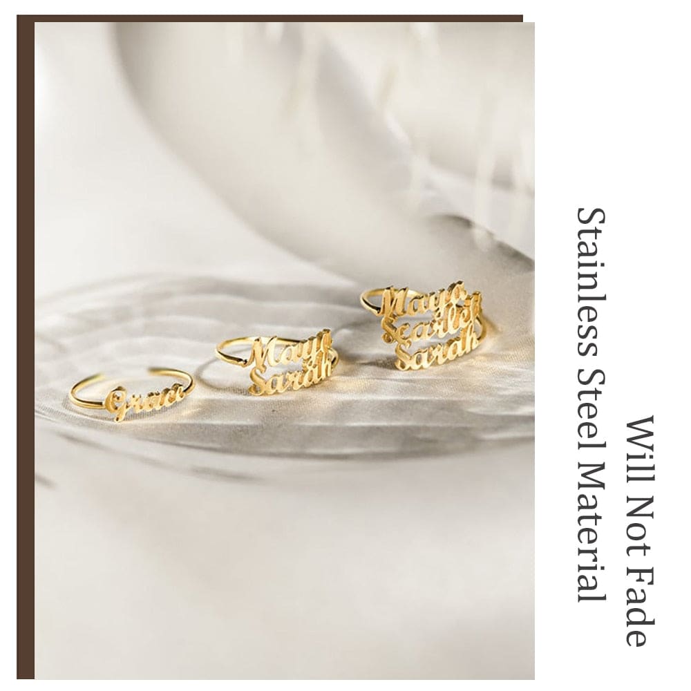 Adjustable Custom Ring with 1-4 Names - Ring