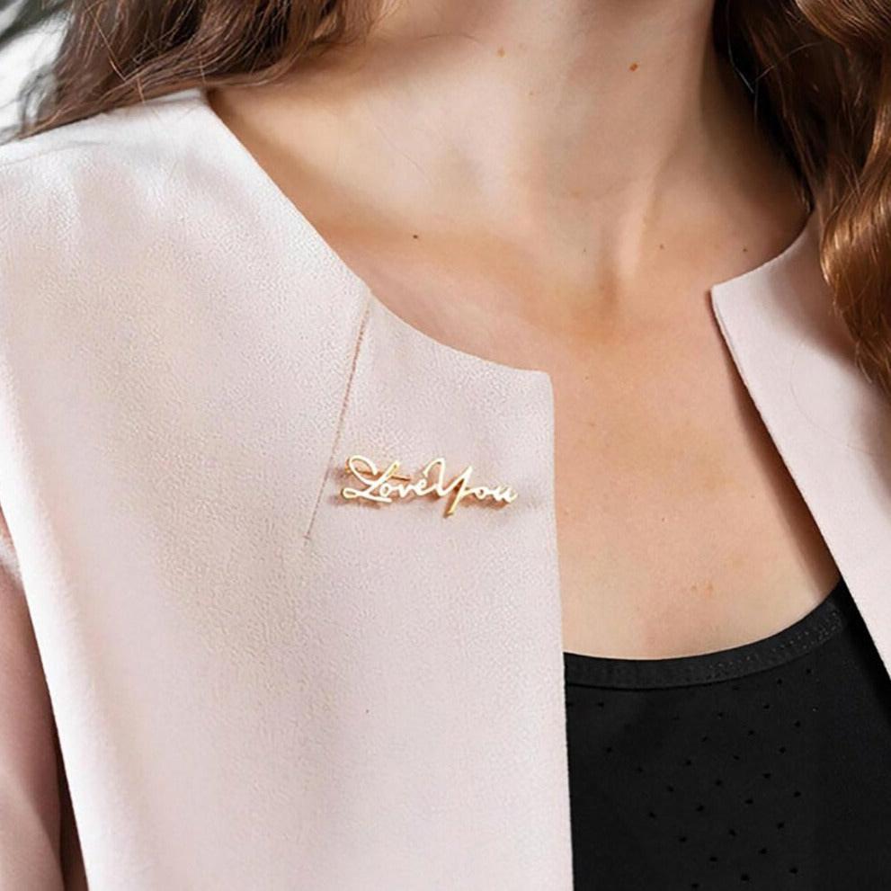 Custom Name Brooch - Custom Jewelry