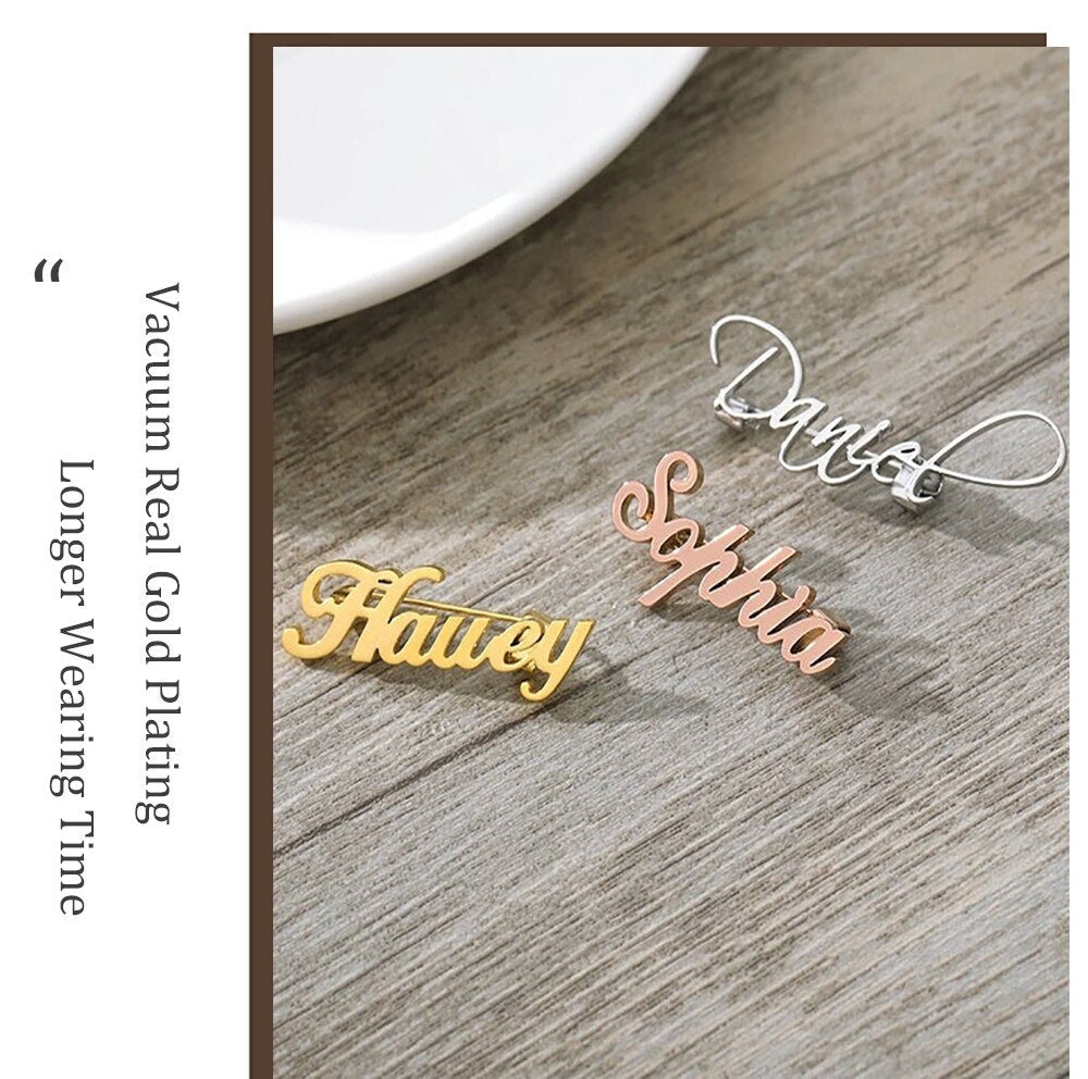 Custom Name Brooch - Custom Jewelry