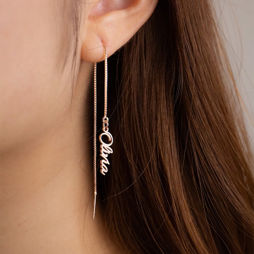 Custom Name Hanging Earrings - Custom Earrings