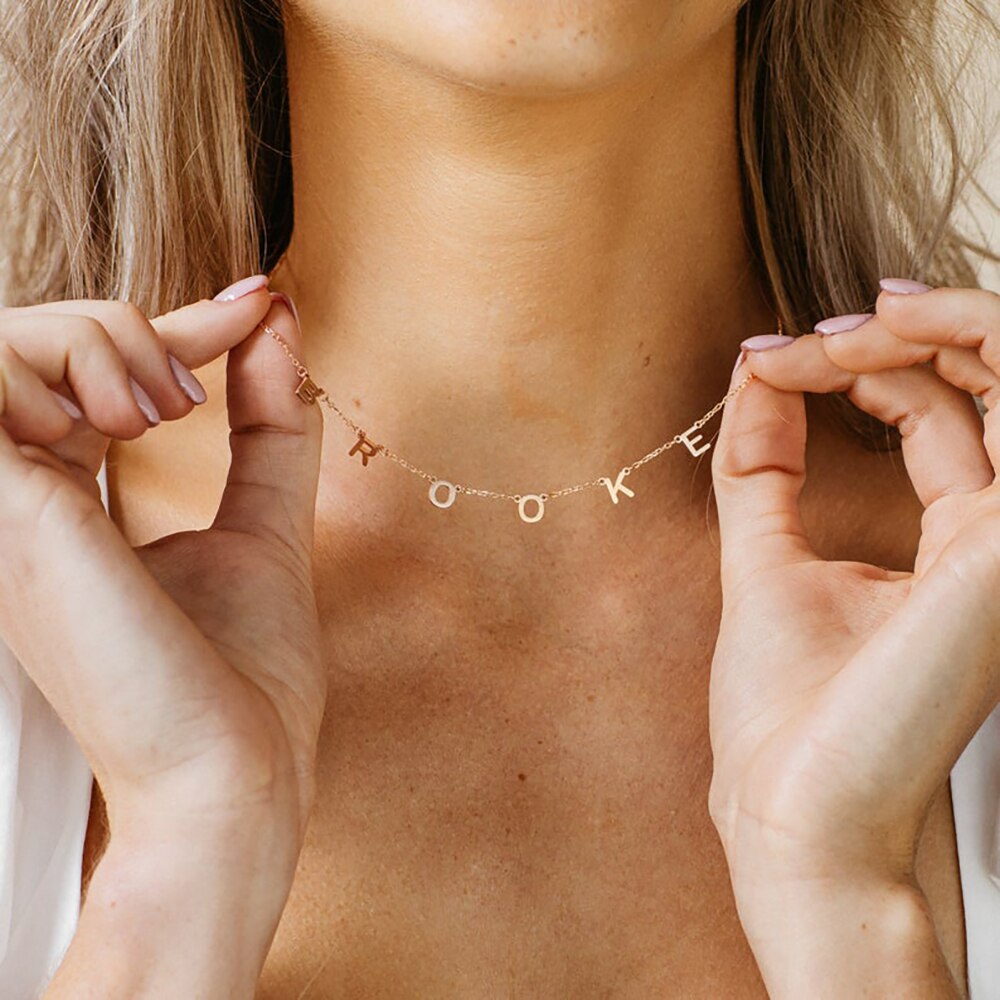 Custom Name Letter Necklace - Custom Necklace