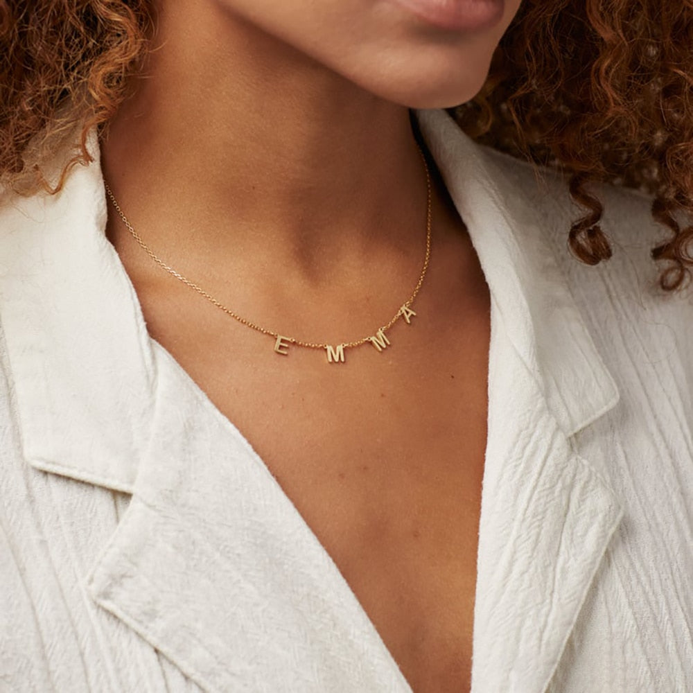 Custom Name Letter Necklace - Custom Necklace