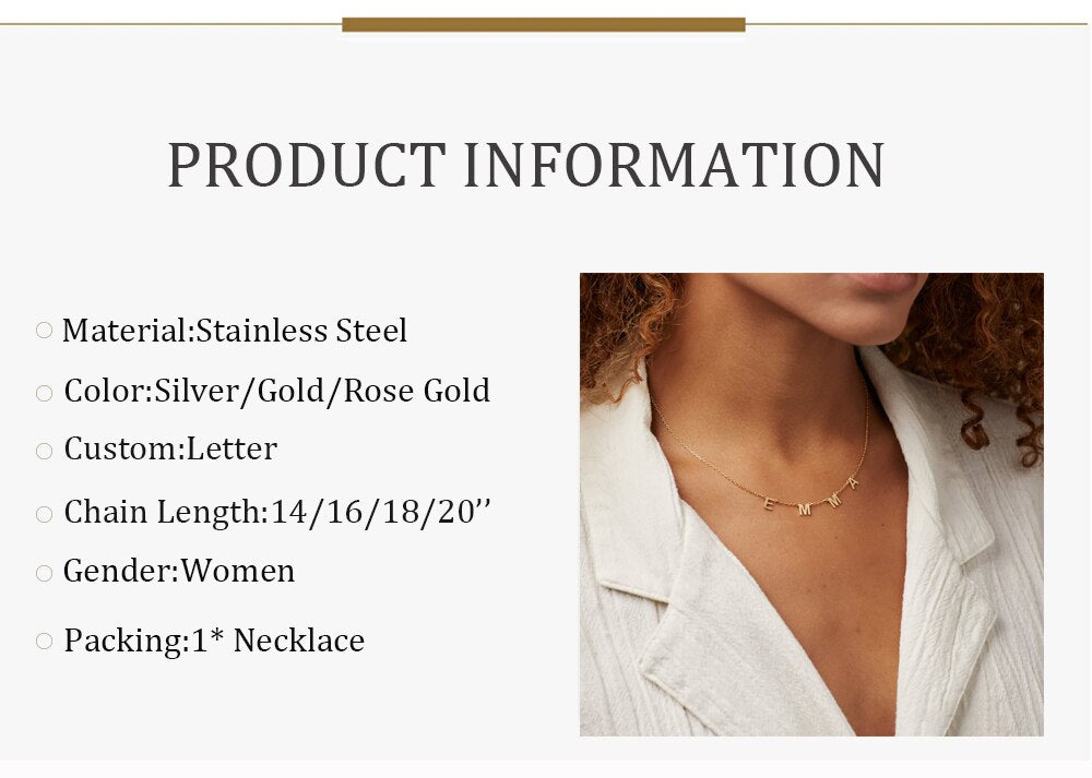 Custom Name Letter Necklace - Custom Necklace