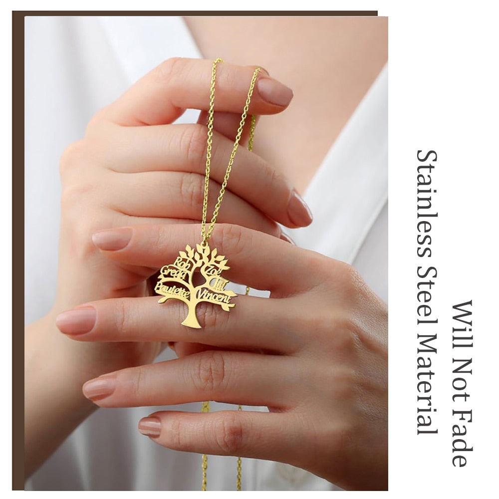 Family Tree Of Life Necklace with Names - Custom Necklace