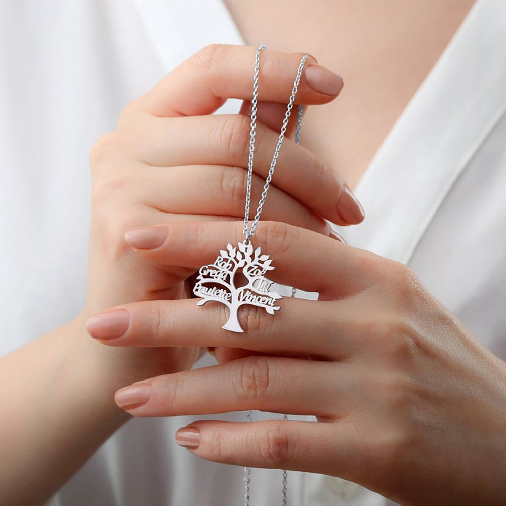 Family Tree Of Life Necklace with Names - Custom Necklace