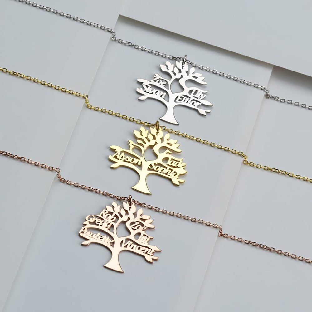 Family Tree Of Life Necklace with Names - Custom Necklace