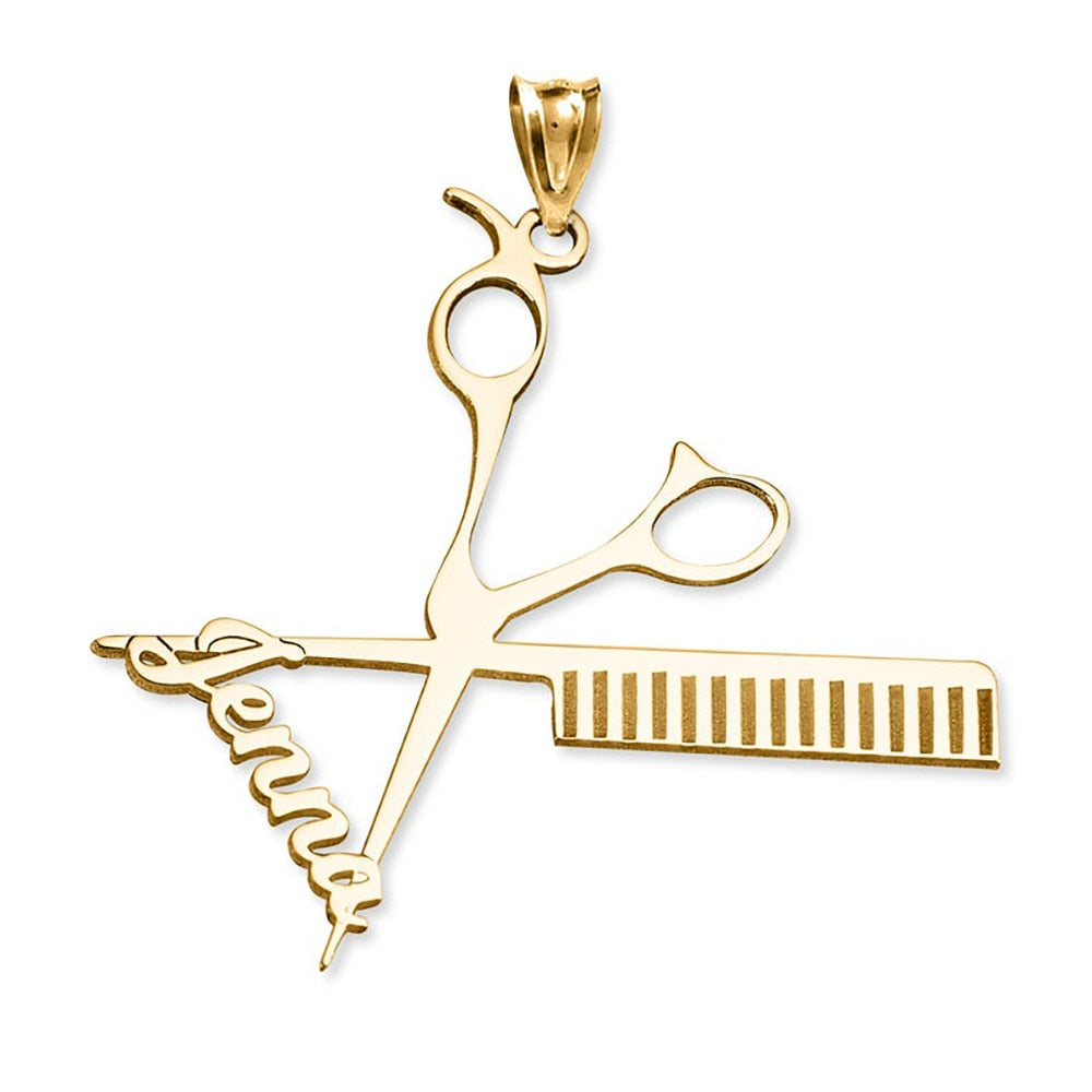 Hairdresser Necklace with Name - Custom Necklace