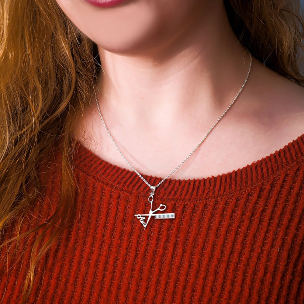 Hairdresser Necklace with Name - Custom Necklace