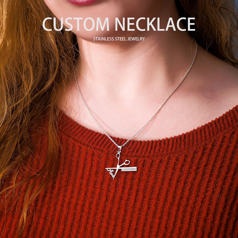 Hairdresser Necklace with Name - Custom Necklace
