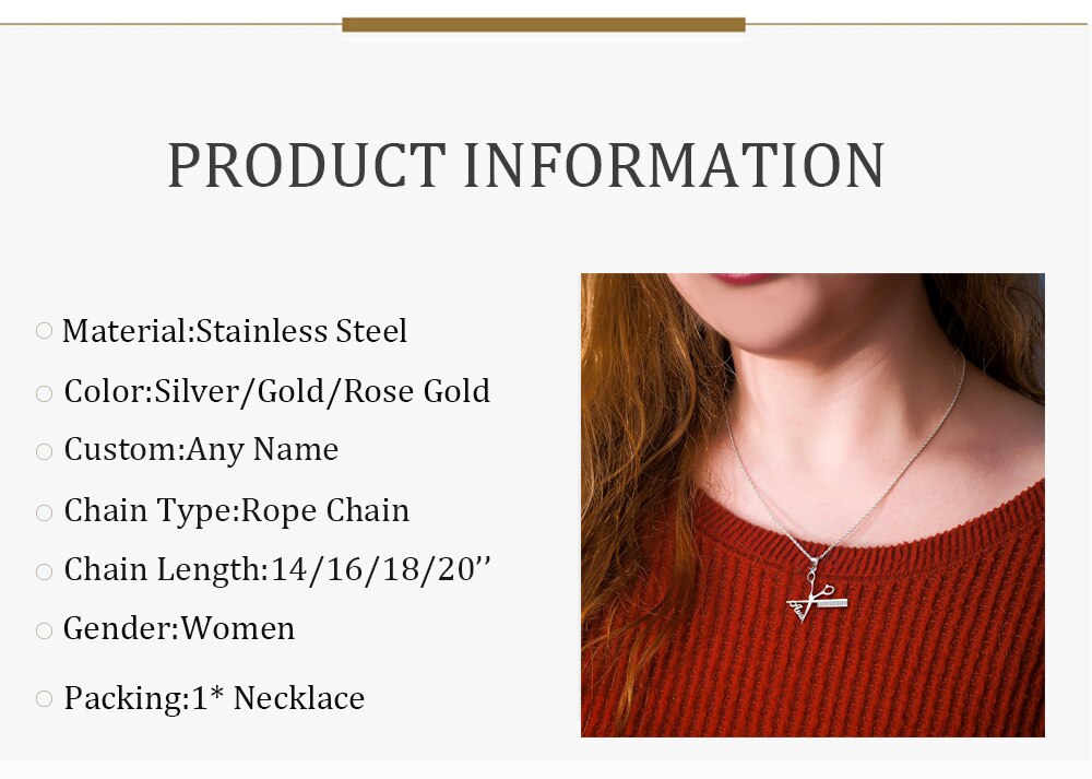 Hairdresser Necklace with Name - Custom Necklace