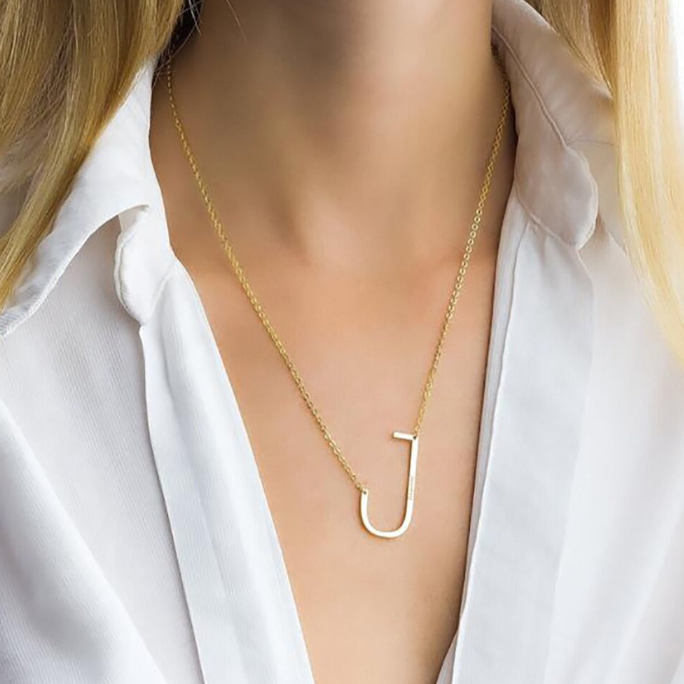 Large Initial Necklace with Name - Custom Necklace