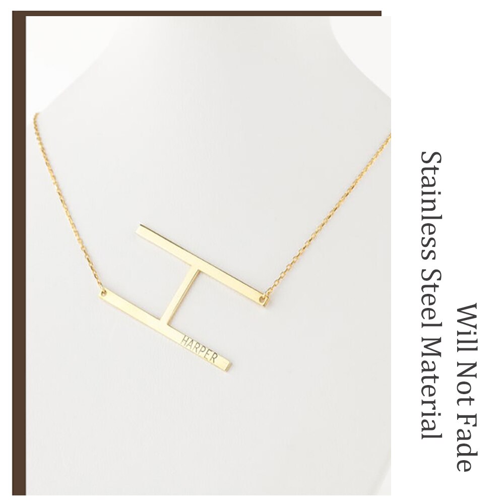Large Initial Necklace with Name - Custom Necklace