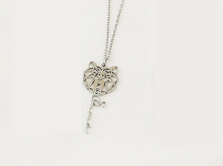 Personalized Animal Head Necklace with Name - Custom