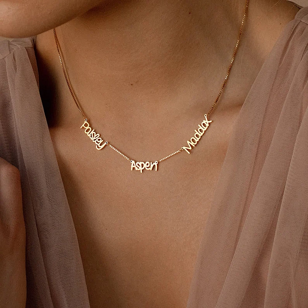 Personalized Necklace with Multiple Names - Custom Necklace