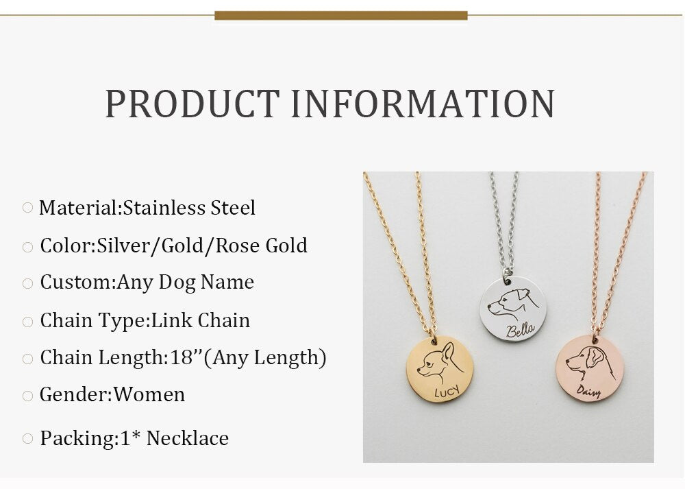Personalized Necklace with your Dog Picture and Name